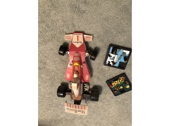 Vintage Marlboro/Texaco Toy Racing Car And Brain Teasing Games
