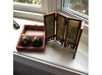 Pair Of Asian Themed Decorative Items