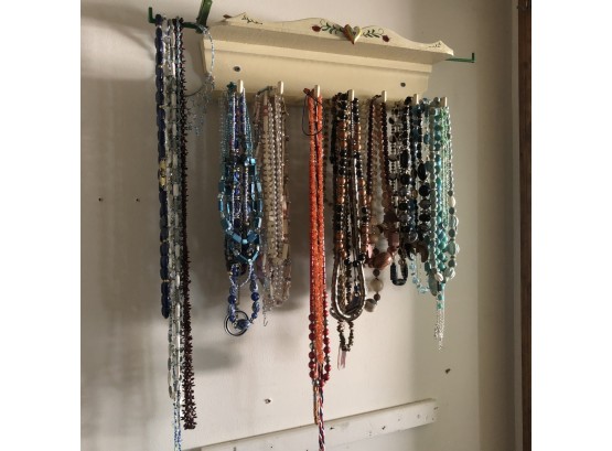 Beaded Necklaces On A Shelf