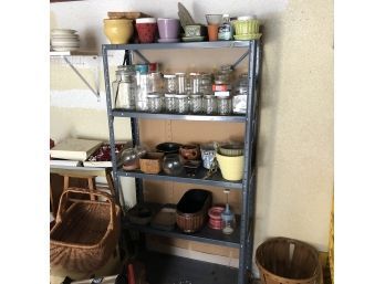 Metal Shelf With Garden Items