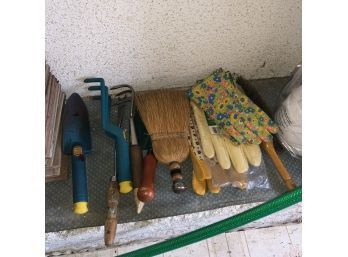 Garden Tools, Gloves And Broom