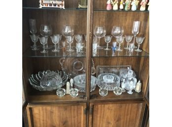 Cabinet Lot: Glassware And Crystal