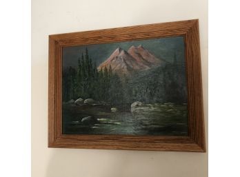 Mountain Scene On Grumbacher Canvas Panel