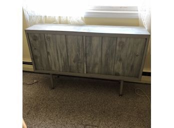 Vintage Gray Console Table With Sliding Doors No. 2