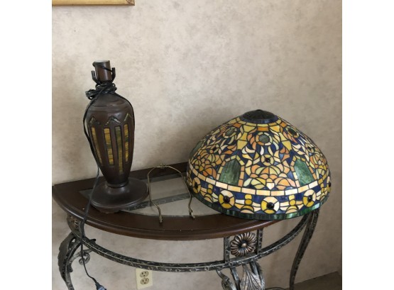 Lamp With Stained Glass Mosaic Shade