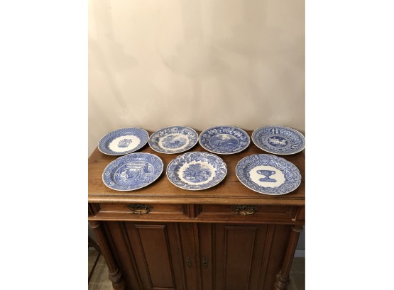 The Spode Blue Room Collection Set Of 7 Plates