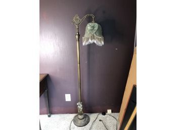 Victorian Style Floor Lamp With Fringe Shade