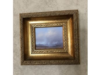 'rainstorm' Original Oil Painting On Canvas In A Gold Frame
