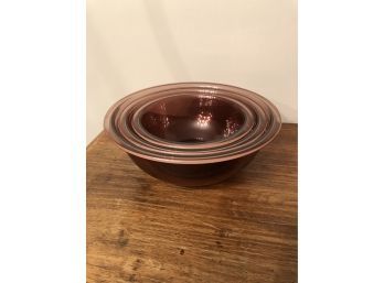 Vintage Pyrex Amethyst Nesting Bowls