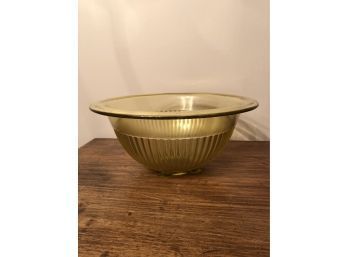 Yellow Ribbed Glass Bowl