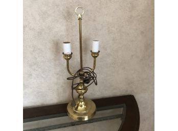 Vintage Brass Double Candlestick Lamp