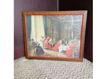 Cardinal Religious Print In Wood Frame Under Glass
