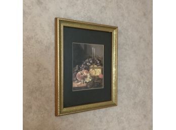 Fruit Print In Gold Braided Frame