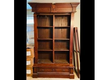 Floor To Ceiling Wood Bookcase With Cabinet Doors
