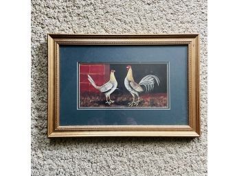 'Cockadoodledoo' Chicken And Rooster Framed Matted Print