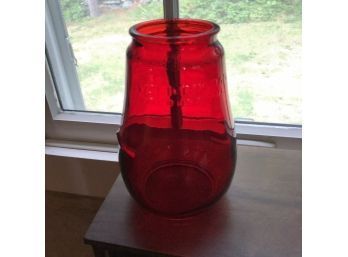Red Glass Open Ended Candle Shade