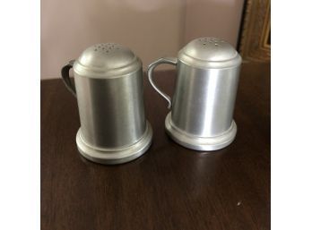 Pair Of Pewter Salt And Pepper Shakers