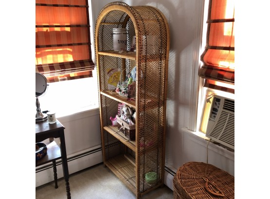 Arched Wicker Shelving Unit