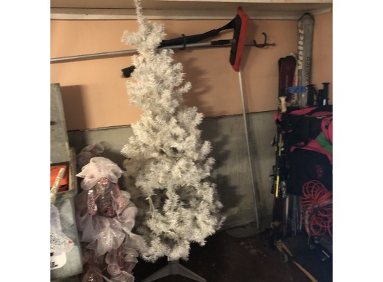 Artificial White Pre-lit Christmas Tree