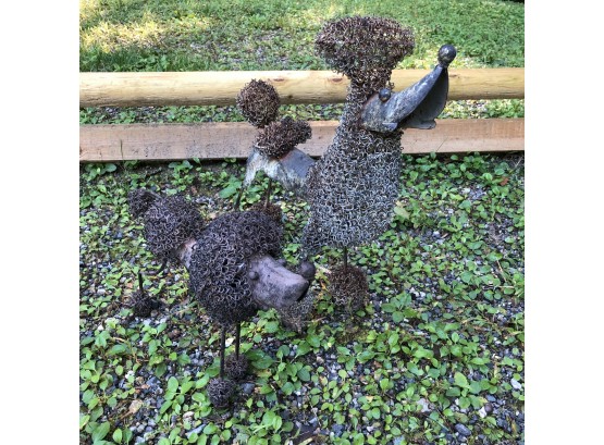 Pair Of Decorative Outdoor Poodle Statues