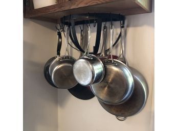 Pot Rack With Calphalon Pans (and Others)