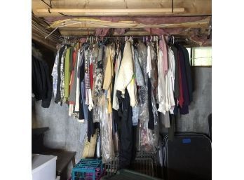 Hanging Clothes Lot 1 Incl 80s Snowsuit & Denim Jumpsuit