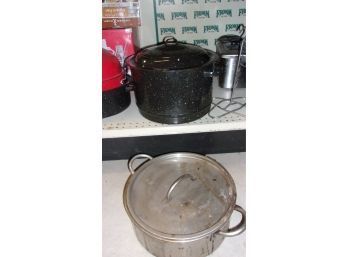 2 Large Canning Stock Pots