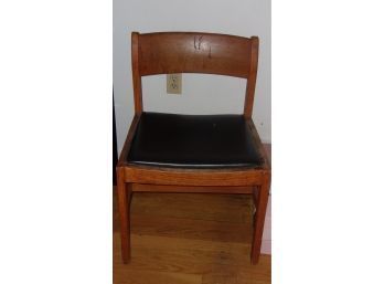 Vintage Wooden Chair With Covered Seat