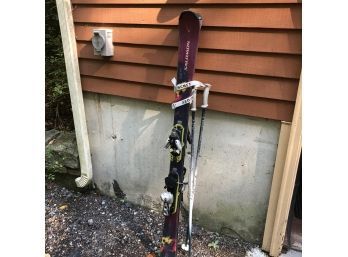 Salomon Purple Skis, Scott Ski Poles With White Handles