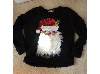 Nubby Santa Sweater With Sequins And Fluffy Beard