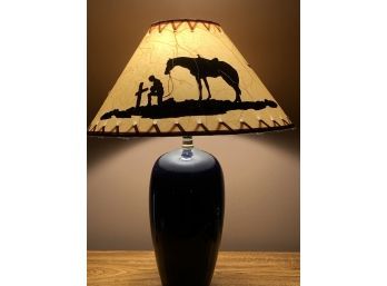 Lamp With Horse And Cross Silhouette Lampshade