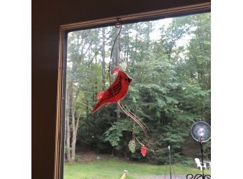 Cardinal Glass Window Hanging