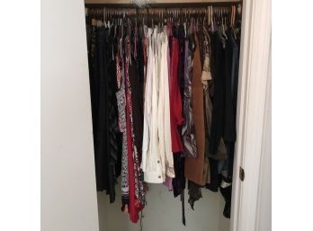 Hanging Closet Clothes Lot: Blouses, Tops, Dress And Casual