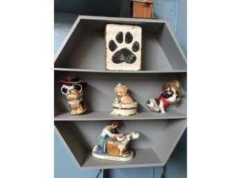 Shelf With Dog Figures