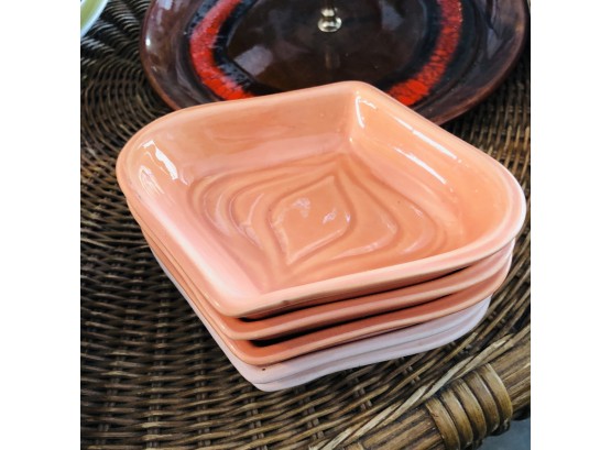 Vintage Set Of 5 Ceramic Onion Shaped Bowls California Pottery