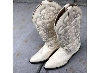Laredo Women's Ostrich Embossed Western Boots Size 6.5