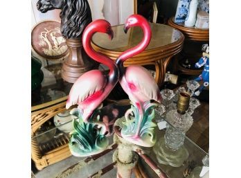 Set Of Two Vintage Flamingo Figures