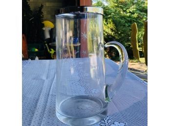 Vintage Glass Handled Cup With Etched Stars