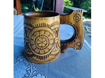 Vintage Carved Wooden Cup