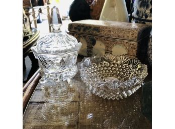 Pair Of Cut Crystal Dishes