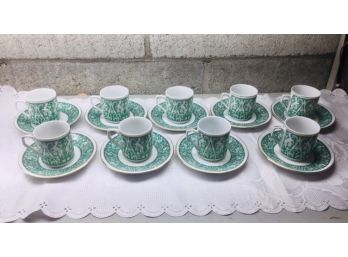 Art Deco Cups And Saucers - 9 Sets