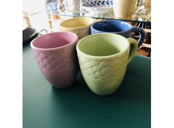 Set Of 4 Pastel Mugs