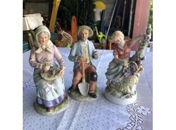 Set Of Three Vintage Ceramic Figures