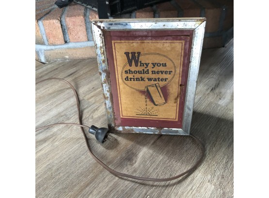 Vintage Econolite 'Why You Should Never Drink Water' Motion Light Lamp