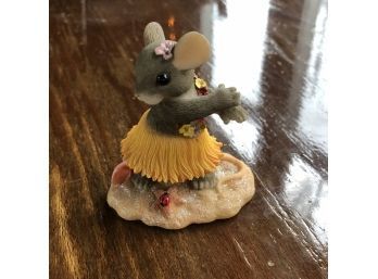 Fitz & Floyd Charming Tails 'What's Shakin' Hula Mouse Figure - Limited Edition