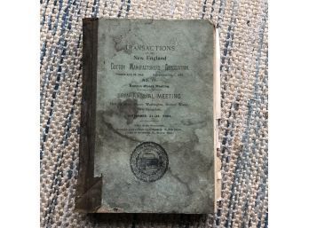 New England Cotton Manufacturer's Association 1904 Annual Meeting Book