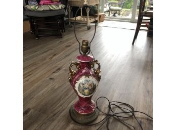 Vintage Ceramic Lamp With Georgian Scene No. 2
