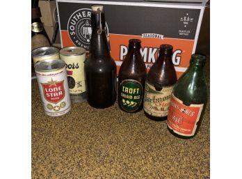 Vintage Bottles And Beer Cans