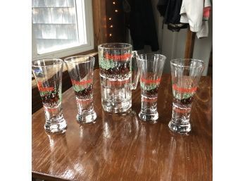 Budweiser Clydesdale Glasses - 5 Pieces