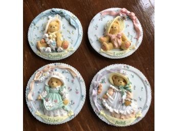 Cherished Teddies By Priscilla Hillman Miniature Plaques - Set Of 4